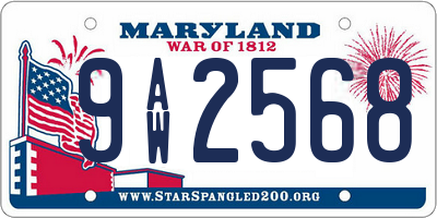 MD license plate 9AW2568