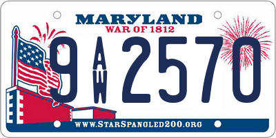 MD license plate 9AW2570
