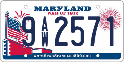 MD license plate 9AW2571