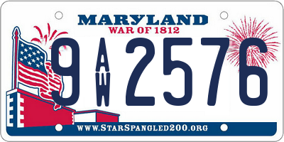 MD license plate 9AW2576