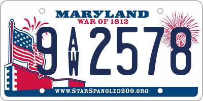 MD license plate 9AW2578