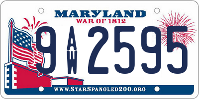 MD license plate 9AW2595