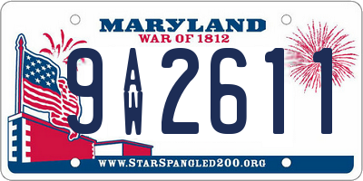 MD license plate 9AW2611