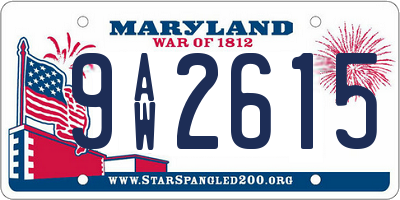 MD license plate 9AW2615