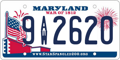 MD license plate 9AW2620