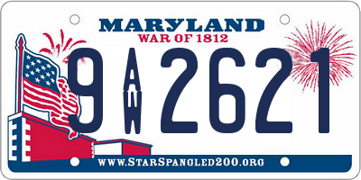 MD license plate 9AW2621