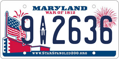 MD license plate 9AW2636