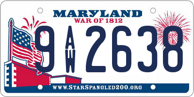 MD license plate 9AW2638