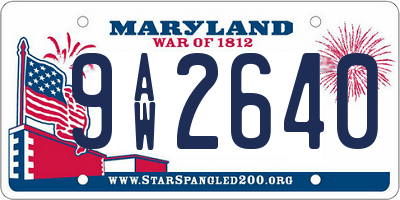 MD license plate 9AW2640