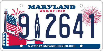 MD license plate 9AW2641