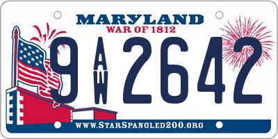 MD license plate 9AW2642