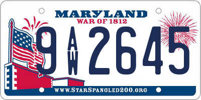 MD license plate 9AW2645