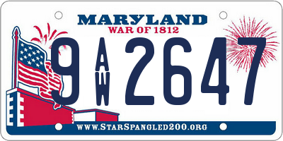 MD license plate 9AW2647