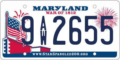 MD license plate 9AW2655