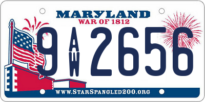 MD license plate 9AW2656
