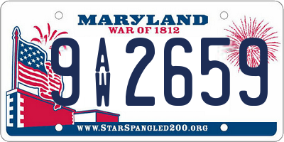 MD license plate 9AW2659