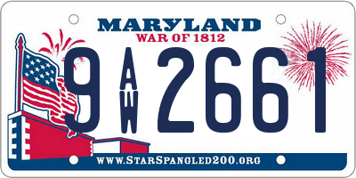 MD license plate 9AW2661