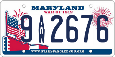 MD license plate 9AW2676