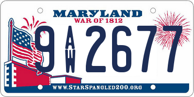 MD license plate 9AW2677