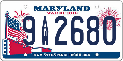MD license plate 9AW2680