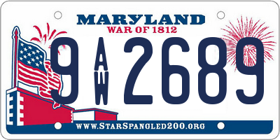 MD license plate 9AW2689