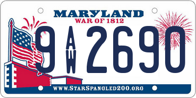 MD license plate 9AW2690