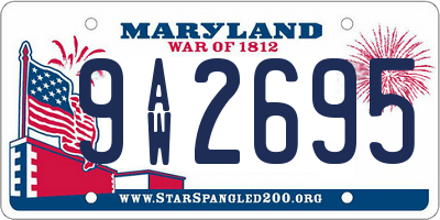 MD license plate 9AW2695