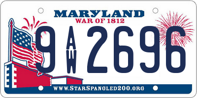 MD license plate 9AW2696
