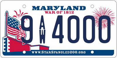 MD license plate 9AW4000