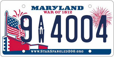 MD license plate 9AW4004