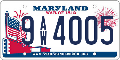 MD license plate 9AW4005