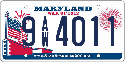 MD license plate 9AW4011