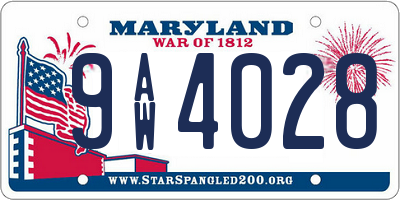 MD license plate 9AW4028