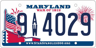 MD license plate 9AW4029