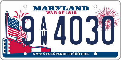 MD license plate 9AW4030