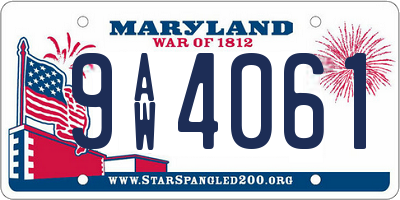 MD license plate 9AW4061