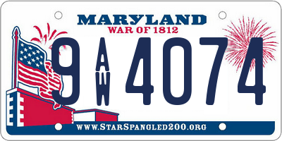 MD license plate 9AW4074