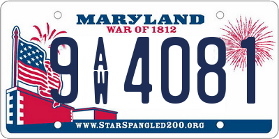 MD license plate 9AW4081