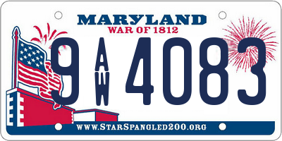 MD license plate 9AW4083