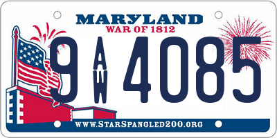 MD license plate 9AW4085