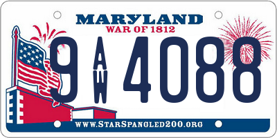 MD license plate 9AW4088