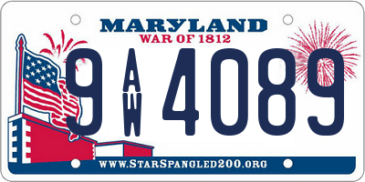 MD license plate 9AW4089