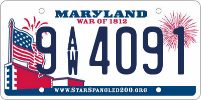 MD license plate 9AW4091