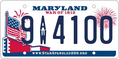 MD license plate 9AW4100
