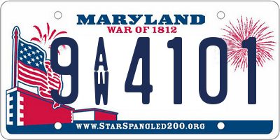 MD license plate 9AW4101