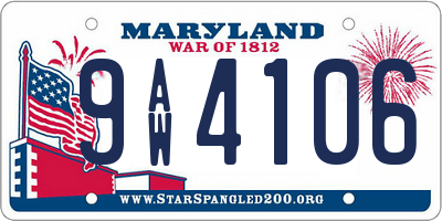 MD license plate 9AW4106