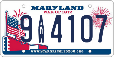 MD license plate 9AW4107