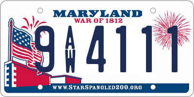 MD license plate 9AW4111