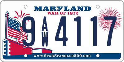 MD license plate 9AW4117