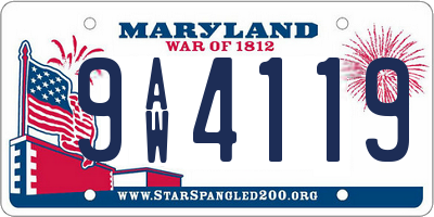 MD license plate 9AW4119